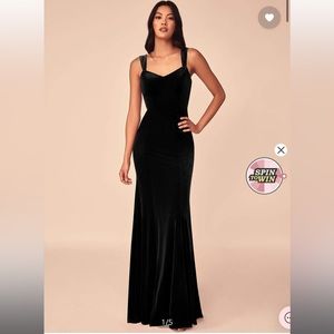 Azazie Lanessa black velvet